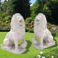 escultura moderna do leão decorativo do jardim exterior mármore escultura